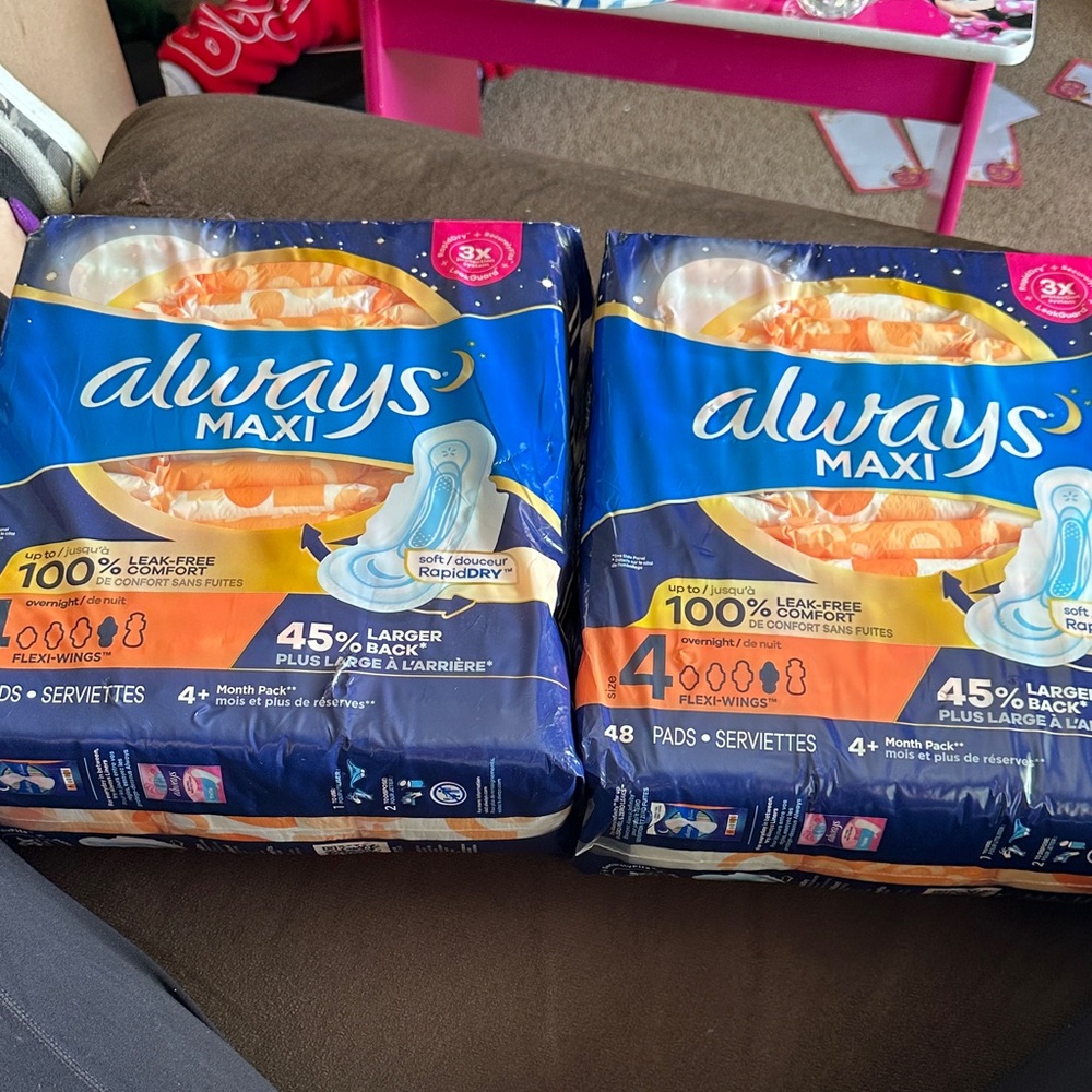 Always Maxi Pads with Flexi-Wings - Blue and Orange Packaging
